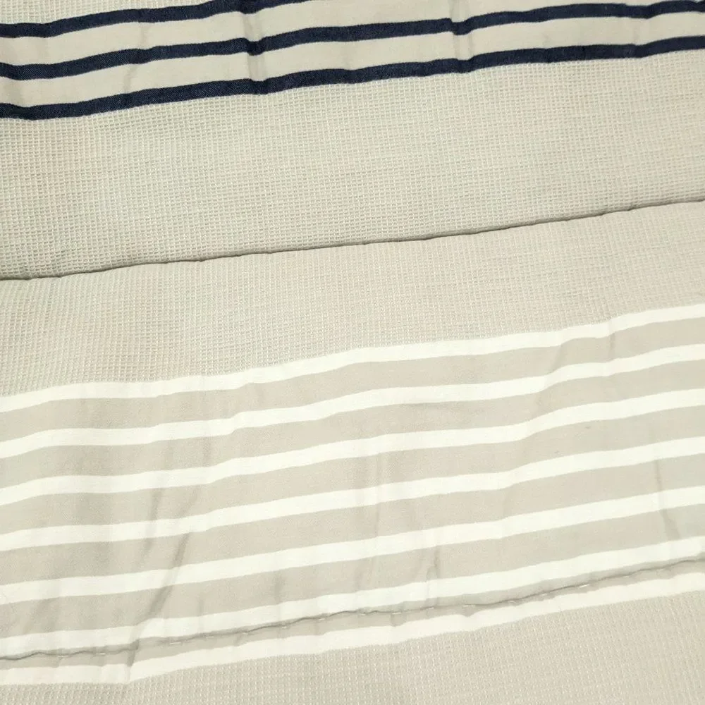 Pottery‎ Barn Teen Wyatt Stripe Comforter Full Queen F/Q blue orange yellow
